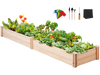 VEVOR Raised Garden Bed, 7.9 x 2 x 0.8 ft Wooden Planter Box, Outdoor Planting Boxes with Open Base, for Growing Flowers/Vegetables/Herbs in Backyard/Garden/Patio/Balcony, Burlywood