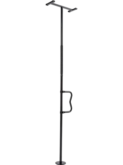 VEVOR Floor-to-Ceiling Transfer Pole, Tension Mounted Bathroom Grab Bar with Anti-Slip Curve Handle, 300 Lbs Capacity Security Pole for Elderly, Ideal Senior Safety Pole for 7-10 Ft Ceilings, Black