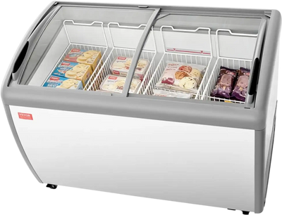 Vevor Chest Freezer Commercial Ice Cream Display Case 12.8 cu. ft. Sliding Glass Doors New