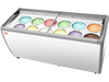 VEVOR Commercial Ice Cream Display Case, 20 Cu.ft Chest Freezer, Restaurant Gelato Dipping Cabinet Top Deep Freezer with Locking Casters, Sliding Glass Door, LED Lighting, Hold 12 Ice Cream Tubs