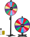 VEVOR 24 in Spinning Prize Wheel, 14 Slots Spinning Wheel with Stand, Adjustable Height Win Fortune Roulette with a Dry Erase and 2 Markers, 6 Colors, Easy Assembly, for Party Pub Trade Show Carnival