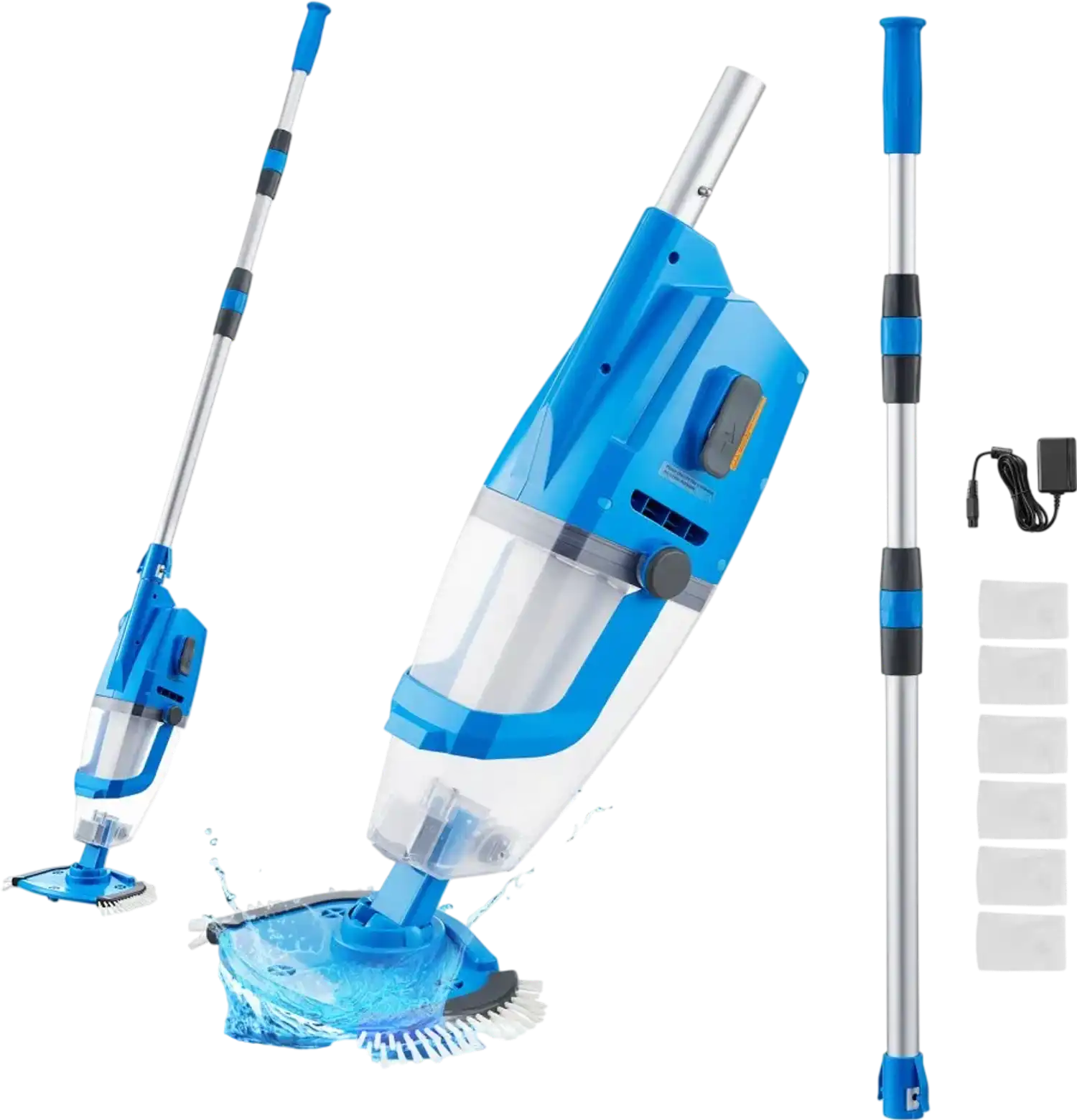 Vevor Pool Vacuum Cordless Rechargeable 26 GPM Cleaner with Extension Pole New