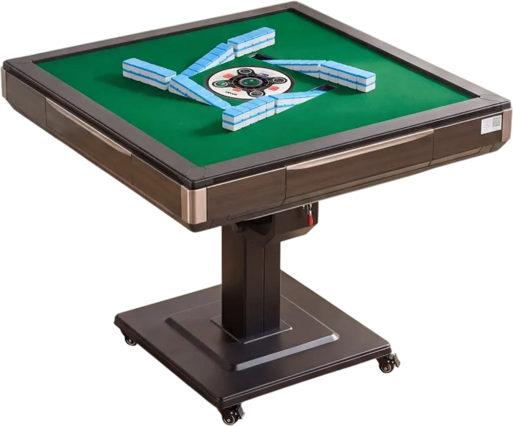 VEVOR Automatic Mahjong Table Roller Coaster Style 40 mm Folding Table, Chinese/Filipino/American Mahjong, 2 Sets of 164 Tiles, 39 x 39 in, with 4 Wheels, Hard Tabletop Cover, Cup Holders, Wine Red