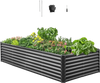 VEVOR Metal Raised Garden Bed, 8 x 4 x 2 ft Outdoor Galvanized Planter Garden Box, Open Bottom Design, Large Planter Raised Bed for Growing Vegetables, Flowers, Herbs, and Succulents, Dark Gray
