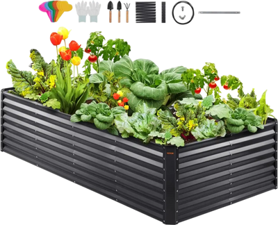 Vevor Raised Garden Bed 8' x 4' x 2' Galvanized Metal Planter Box New