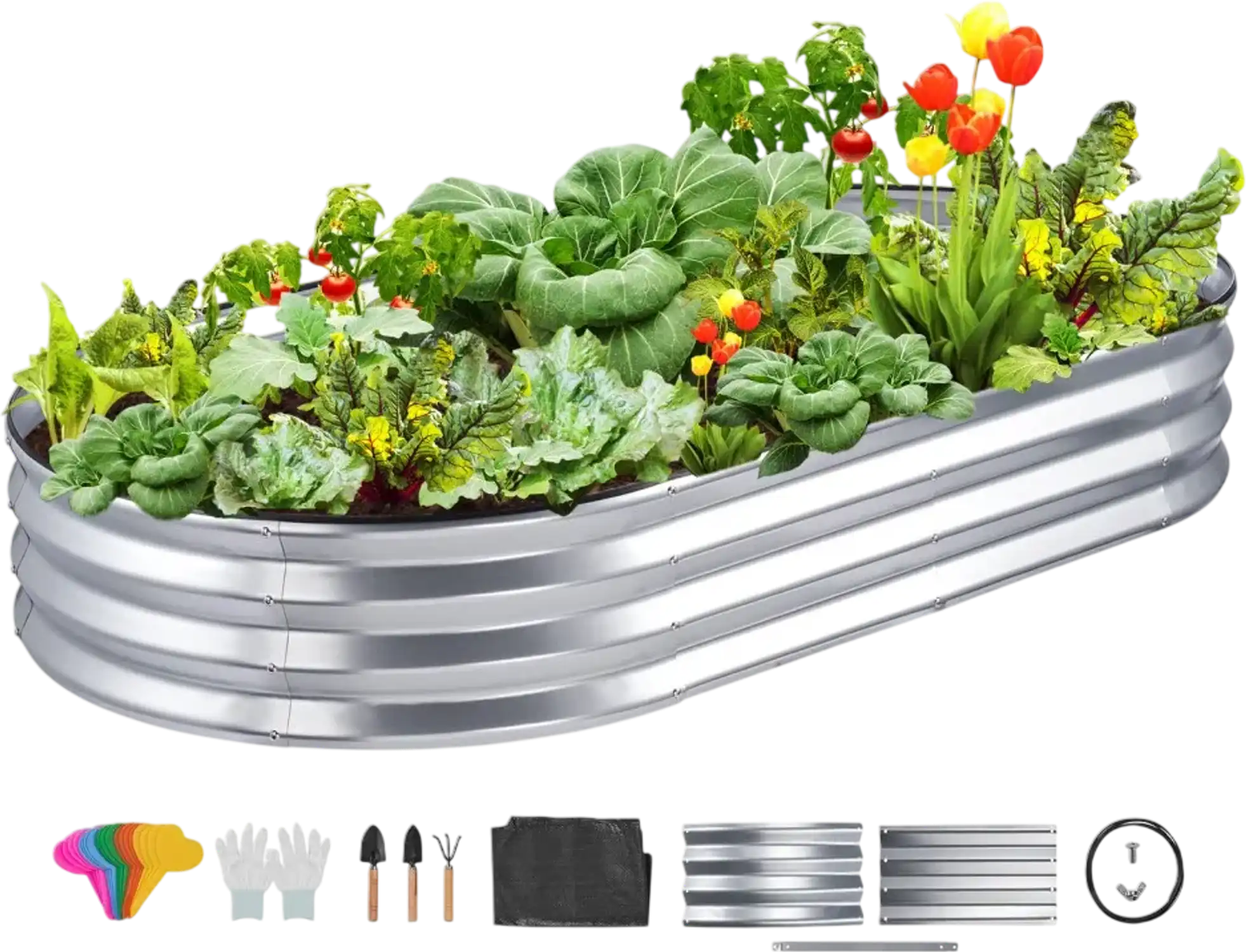 Vevor Raised Garden Bed Galvanized Metal Planter Box 71.9 x 36.4 x 11