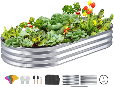 Vevor Raised Garden Bed Galvanized Metal Planter Box 71.9 x 36.4 x 11