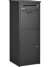 VEVOR Package Delivery Box for Outside 44.49 in Large Metal Parcel Drop Box, for Porch, Curbside & House Storage, Lockable Anti-Theft Waterproof Weatherproof, Thick Secure Mailbox for Outdoor, Black