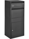 VEVOR Package Delivery Box for Outside 47.24 in Large Metal Parcel Drop Box, for Porch, Curbside & House Storage, Lockable Anti-Theft Waterproof Weatherproof, Thick Secure Mailbox for Outdoor, Black