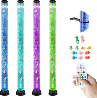 VEVOR Sensory Bubble Tube Lamp, 5 ft Bubble Fish Tube, Sensory Aquarium Lamp with 10 Floating Fish & 16 Color Effects, Remote Control, Stress Relief Calming Light for Bedroom Living Room Home Decor