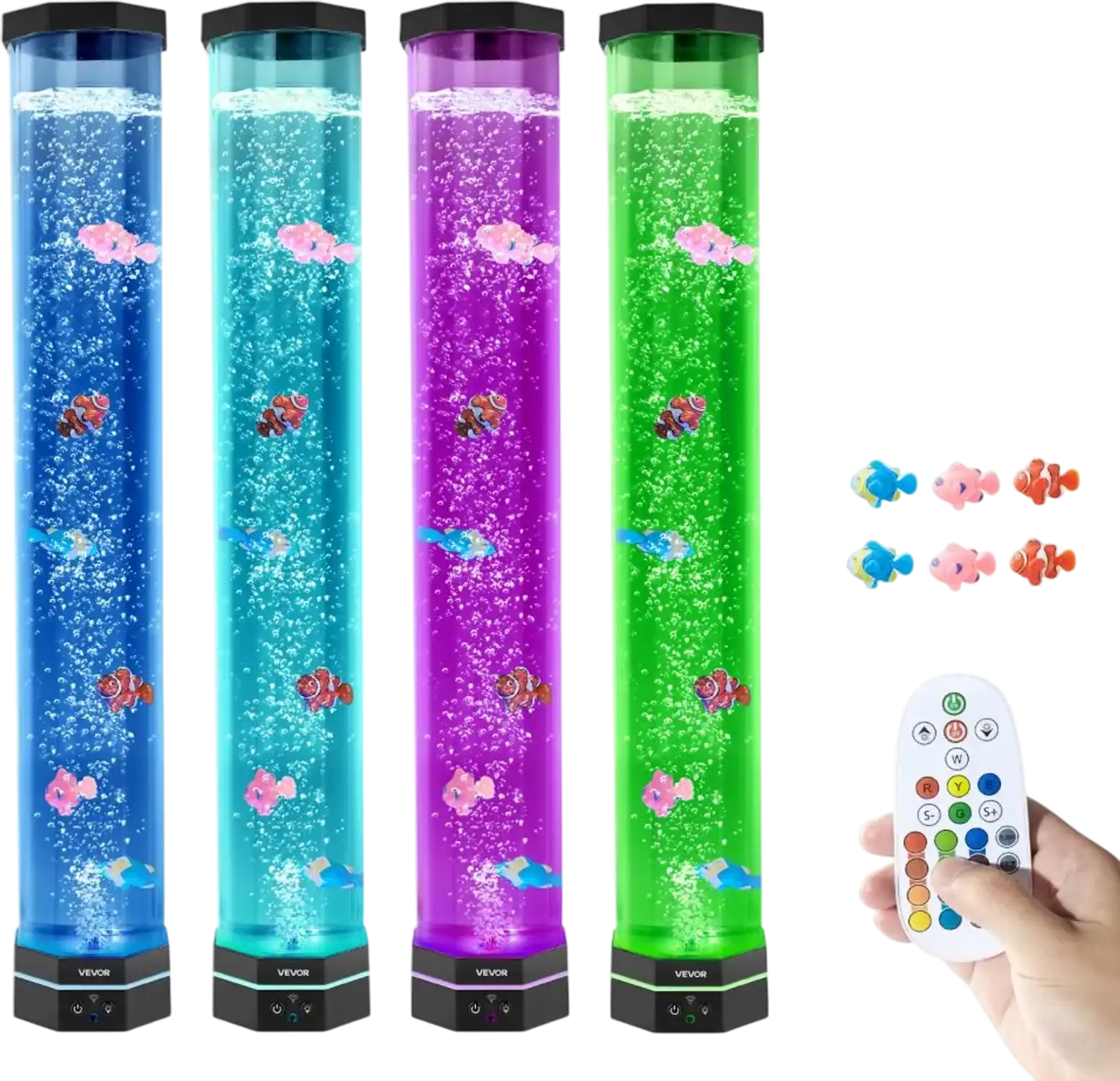 Vevor Bubble Tube Lamp Sensory Fish 2.67' 16-Color Floor-Standing New