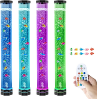 VEVOR Sensory Bubble Tube Lamp, 3.3 ft Bubble Fish Tube, Sensory Aquarium Lamp with 10 Floating Fish & 16 Color Effects, Remote Control, Stress Relief Calming Light for Bedroom Living Room Home Decor