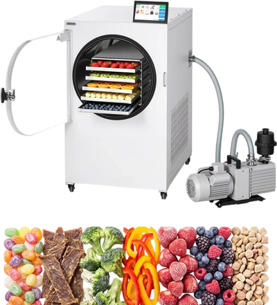 Vevor Freeze Dryer Vacuum Freeze Dryer Machine 17.6-26.5 lbs/Batch 5-Tray with App Control, LCD Touchscreen, and Auto Defrost New
