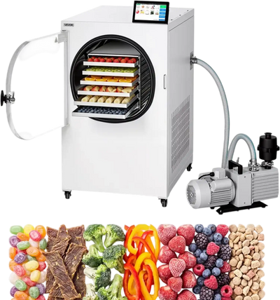 Vevor Freeze Dryer Machine 22-33.1 lbs Batch 6-Tray Food Freeze Dryer with App Control and LCD Touchscreen New