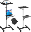 VEVOR Projector Stand, 2 Shelves Laptop Floor Stand, Projector Stands Table with Adjustable Height 33.86 to 53.54 inch, I-Beam Frame Projectors Stands Tripod for Meetings, Outdoor Movies, Video Stand