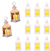 VEVOR 12 Pcs Decorative Candle Lantern, LED Electric Flameless Candle, Plastic LED Holder with Glass, Wall Hanging Indoor Porch Lanterns for Wedding Table Party Farmhouse Indoor Decor, White