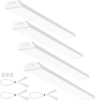 Vevor LED Wraparound Light 4' 4-Pack 50W 5500LM 6500K Flush Mount Shop Light New
