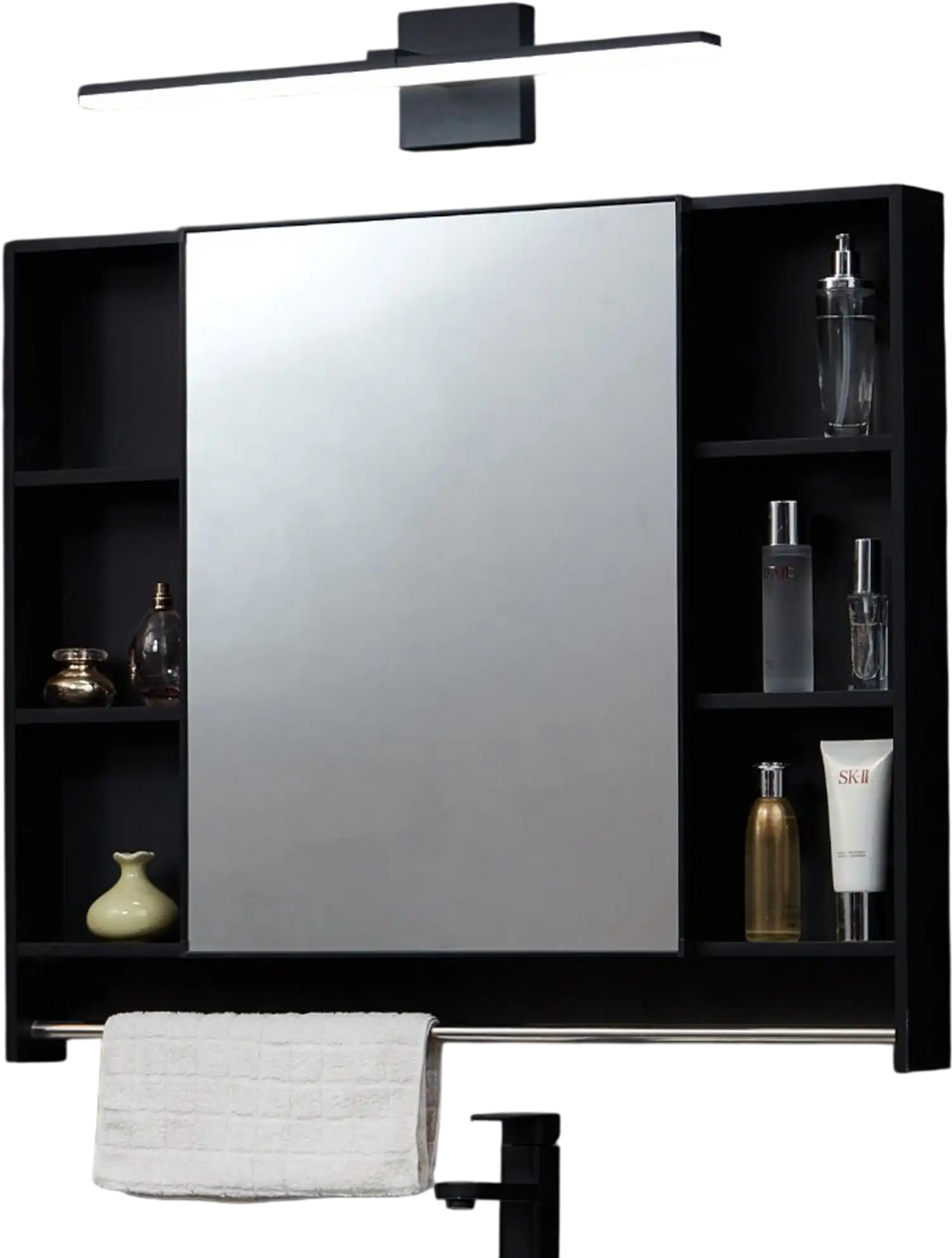 VEVOR Bathroom Vanity Light Bar, 24.02-Inch, LED Modern Light Fixture Over Mirror, with 360° Rotatable, IP44 Waterproof, 18W, 6000K, Wall Lighting for Bathroom, Living Room, Bedroom, Hallway, Black