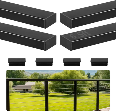 Vevor Handrail 4 Pack 6.5' Stainless Steel Stair Deck Rail Matte Black New