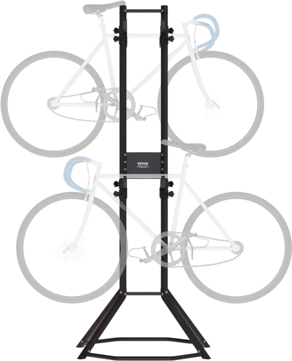 VEVOR 4 Bike Storage Rack, Free Standing Gravity Wall Vertical Bike Rack, Fully Adjustable Bike Rack Garage, Sturdy Steel & Easy Assemble, for Garage, Living Room, Shed, Holds Up to 260 lbs Black