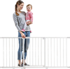 VEVOR Baby Gate, 60.6-63.3 Inches Adjustable Width, 30 Inches High Dog Gate, Easy Step Walk Thru, for Child Pet Security, Pressure Mount Kit, Wall Cups, One-Hand Open, for Stairs and Doorways, White