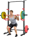 VEVOR Power Cage Squat Rack, Multifunctional Power Rack Home Gym, 1000LBS Strength Training Workout Equipment with 4 Band Pegs, Adjustable J-Hooks & Safety Bars for Barbell Squat Bench Press Pull-Up