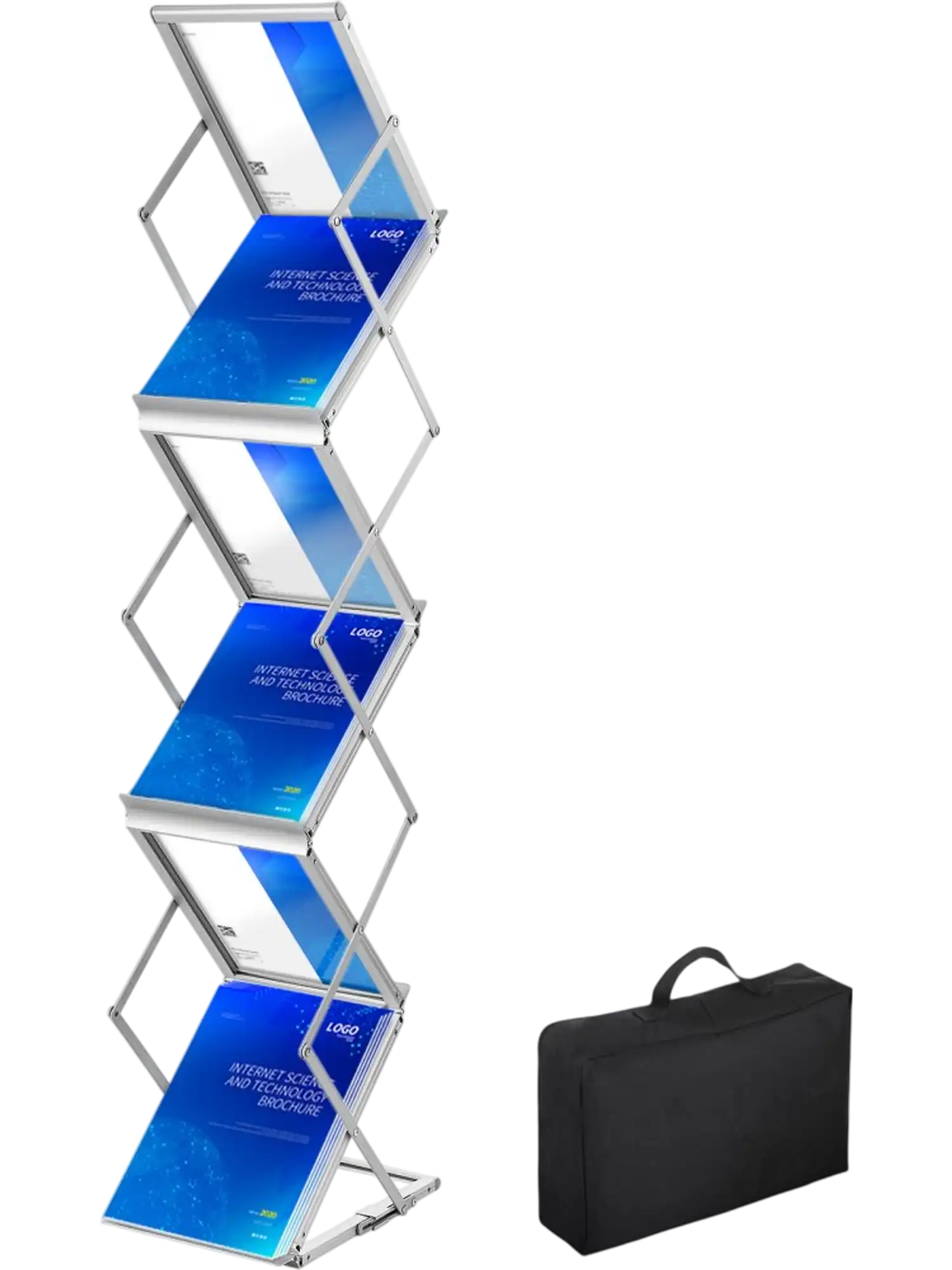 Vevor Literature Stand Foldable 6-Pocket Double-Sided Magazine Display Rack New