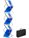 VEVOR Foldable Magazine Display Rack, 6 Pockets Pop-Up Brochure Display Stand, Double-Sided Display Catalog Literature Holder Stand, Portable with Carrying Bag for Office Trade Show Exhibitions