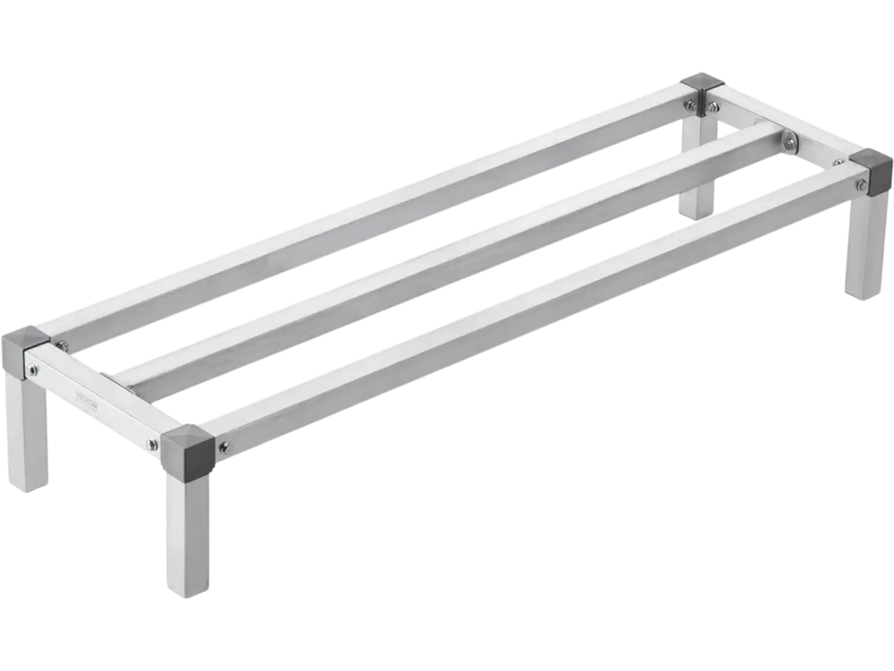 VEVOR Aluminum Dunnage Rack, 48” x 14” Commercial Food Floor Rack, 8” Off the Floor, 1000 lbs Capacity All-Welded Aluminum Storage Rack, for Storage in Restaurants, Kitchens, Garages and Vehicles