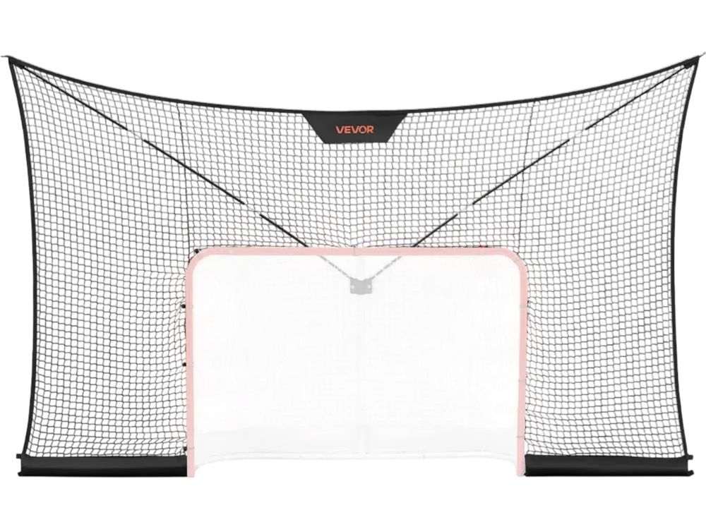 VEVOR Hockey Net Backstop, 12x7 ft Durable Hockey Goal Backstop Net with Extended Coverage, Lightweight and Portable Backyard Training Equipment, Easy Assembly, for Youth Adult (NET ONLY)