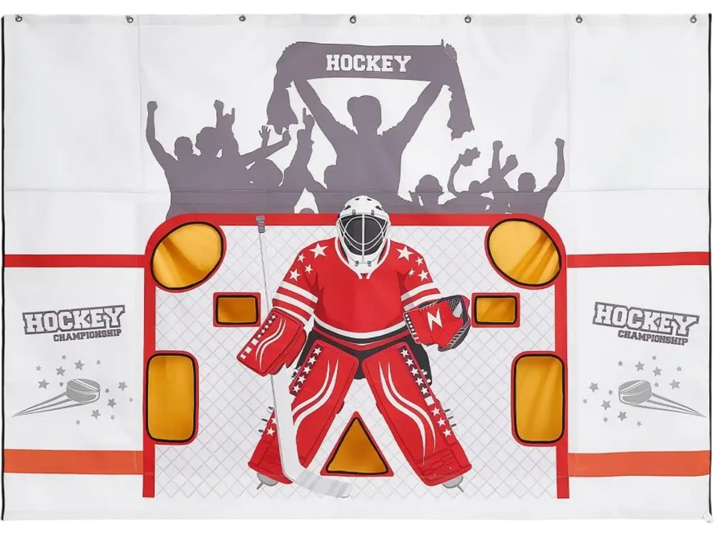 VEVOR Hockey Shooting Tarp, Shooter Tutor Ice Hockey Goal Practice Target, Tear-proof Premium Net with 7 Holes, Easy Set Up Hockey Net Replacement, Training Equipment for Practicing Shooting Accuracy