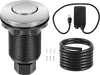 VEVOR Garbage Disposal Air Switch Kit, Dual Outlet Sink Top Air Switch for Food Waste Disposal, 2.5-inch Brushed Nickel Stainless Steel ON/OFF Air Push Button, Suitable for Stainless Steel Countertops