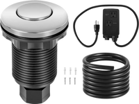 VEVOR Garbage Disposal Air Switch Kit, Dual Outlet Sink Top Air Switch for Food Waste Disposal, 2.5-inch Brushed Nickel Stainless Steel ON/OFF Air Push Button, Suitable for Stainless Steel Countertops