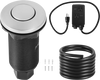 VEVOR Garbage Disposal Air Switch Kit, Dual Outlet Sink Top Air Switch for Food Waste Disposal, 3.5-inch Long Brushed Silver Stainless Steel ON/OFF Air Button for Granite, Marble, Quartz Countertops
