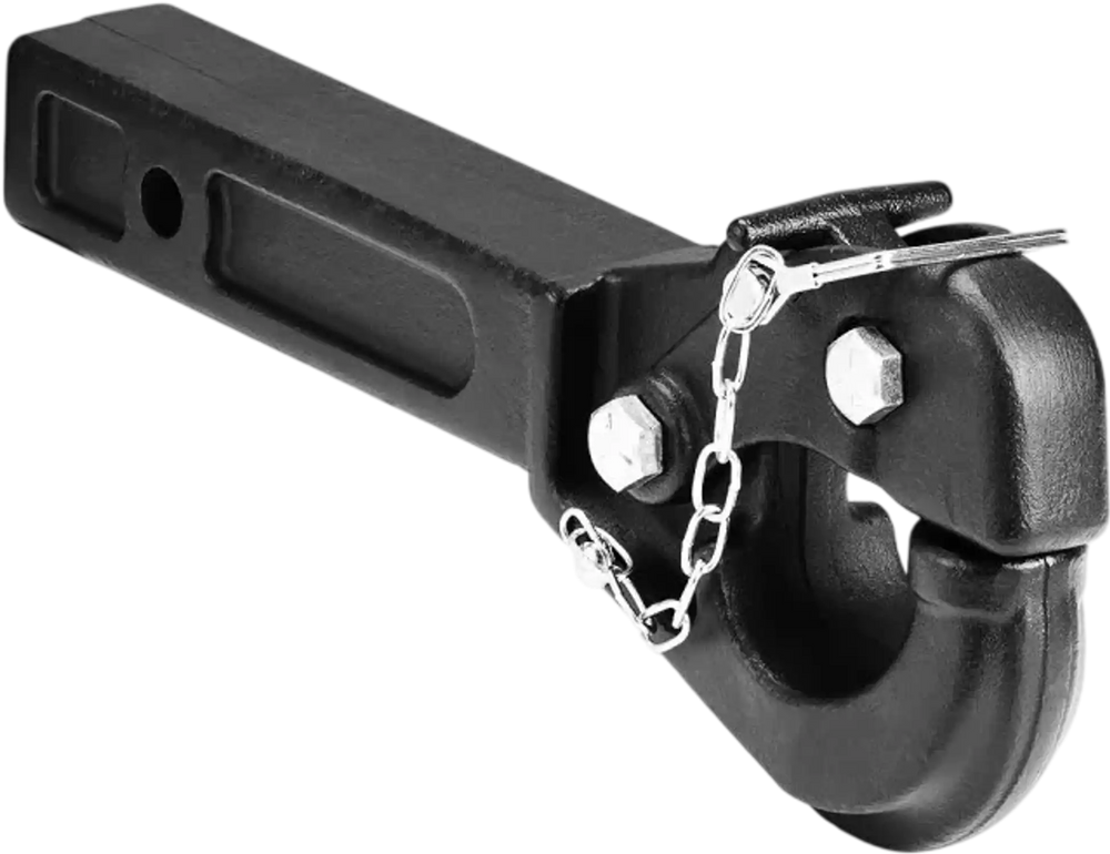 VEVOR Pintle Hook, 20000 lbs Towing Capacity, Pintle Hitch Receiver for 2-inch Hitch Hook Military Receiver, Fits 2.5 to 3-inch Lunette Ring, 15.6-inch Length, Black Powder Coat, for Various Trailers