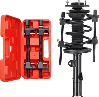 VEVOR Strut Spring Compressor, 2 Pack, Heavy Duty Coil Spring Compressor Tool with 10.4 Inches(256 mm) Range, Compatible with 0.86 inches(22 mm) Hex Sockets, Fit for Car Truck Motorcycle, Black