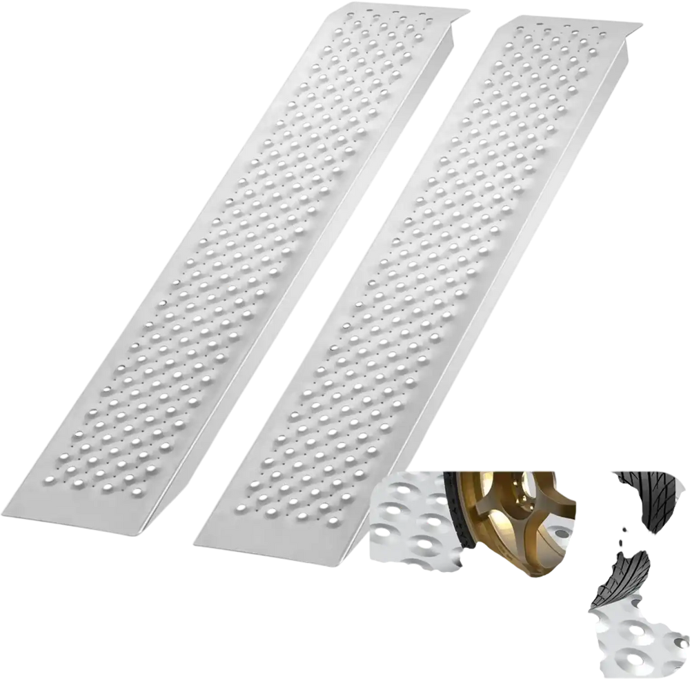 VEVOR Portable Loading Ramps, 2 Pcs 47.2 x 8.5 in, Durable Aluminum Shed Ramp Set with Anti-Slip Holes, Compact Design and Easy Storage, 880 Lbs Weight Capacity, for ATV, Tractors, Lawn Mowers, Carts