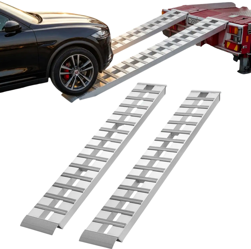 VEVOR Aluminum Trailer Ramps, 2PCS 96 x 15 in, Heavy-Duty Truck Ramp Set, 10000LBS Combined Capacity ATV Loading Ramps for Pickup Trucks, Motorcycles, Lawn Mowers, Cars, Farm Tractors, Carts
