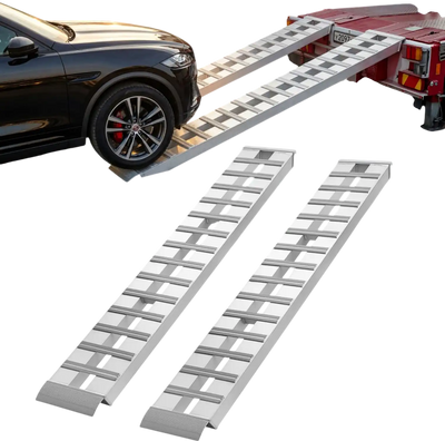 VEVOR Aluminum Trailer Ramps, 2PCS 96 x 15 in, Heavy-Duty Truck Ramp Set, 10000LBS Combined Capacity ATV Loading Ramps for Pickup Trucks, Motorcycles, Lawn Mowers, Cars, Farm Tractors, Carts
