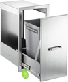 VEVOR Outdoor Kitchen Trash Drawer, 19"W x 25"H x 14"D, Waste Bin Included, for BBQ Island Storage, Patio Bars and Grill Station, with Handle, Built-In BBQ Island Drawers Organize Cookware Accessories