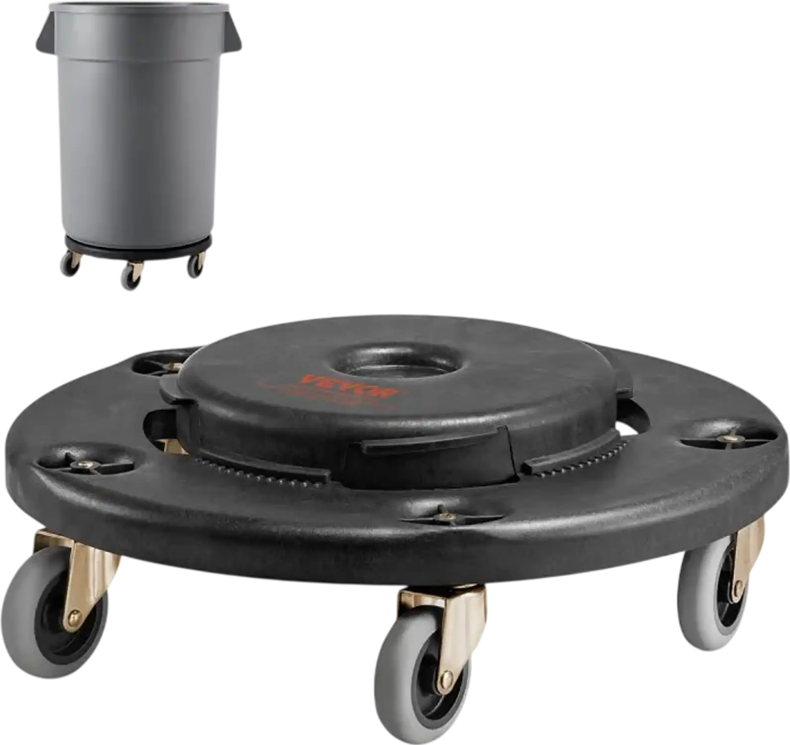 Vevor Trash Can Dolly 500 lb Capacity Round Roller Base for 20, 32, 44 & 55 Gallon Bins New