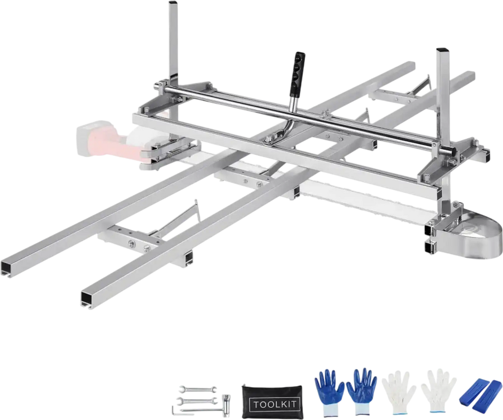 VEVOR Chainsaw Mill and Rail Mill Guide System, Portable Sawmill 14"-36" Guide Bar, 9ft Aluminum Saw Milling Rail Guide with Chainsaw Planking Mill for Woodworkers and Carpenters