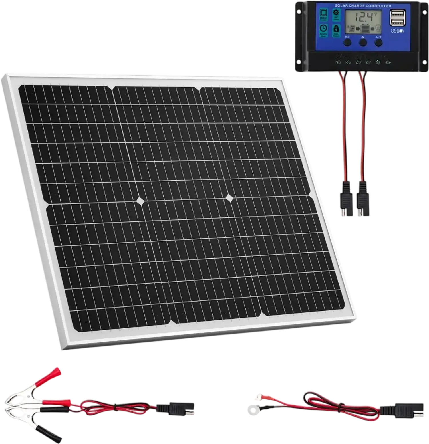 Vevor Solar Battery Charger Maintainer 50W 12V MPPT IP65 New