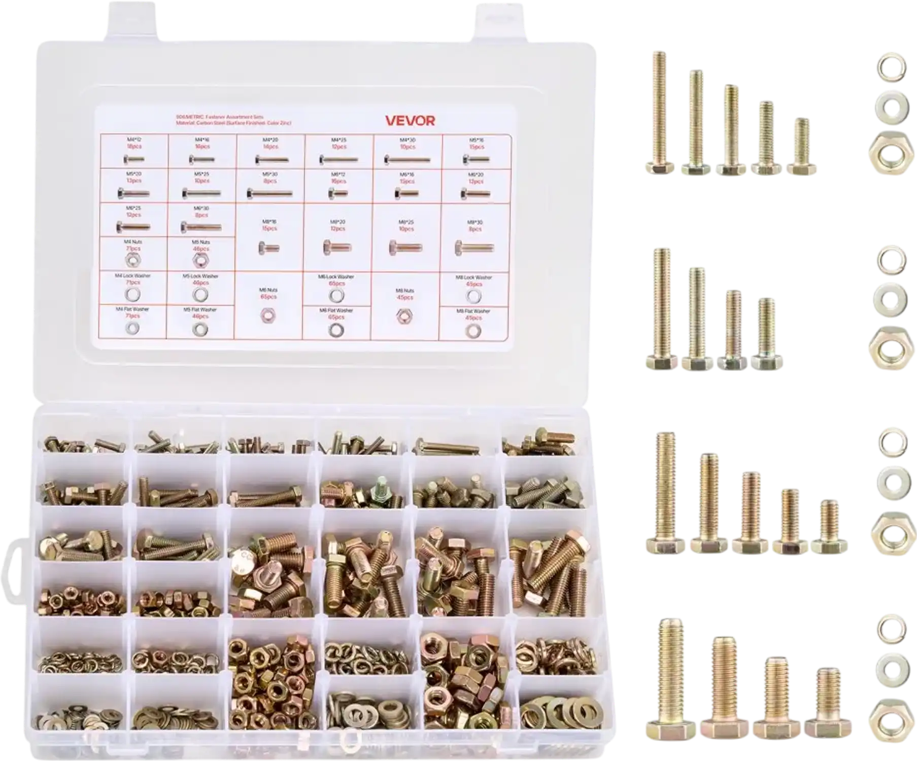 Vevor Nuts and Bolts Assortment Kit 906-Piece Metric Alloy Steel Grade 8.8 New