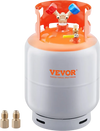 VEVOR Refrigerant Recovery Tank, 50 LBS Capacity, 400 psi Portable Cylinder Tank with Y-Valve for Liquid/Vapor, High-sealing Recovery Can for R22/R134A/R410A, Orange+Gray