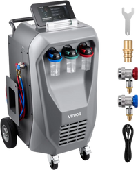 VEVOR Fully Automatic Refrigerant Recovery Machine for R134a, ≥98.5% Accuracy, 10.1-Inch Touch Screen, AC Recovery, Vacuum, Recharging and Flushing for Standard & High Voltage Automotive A/C Systems