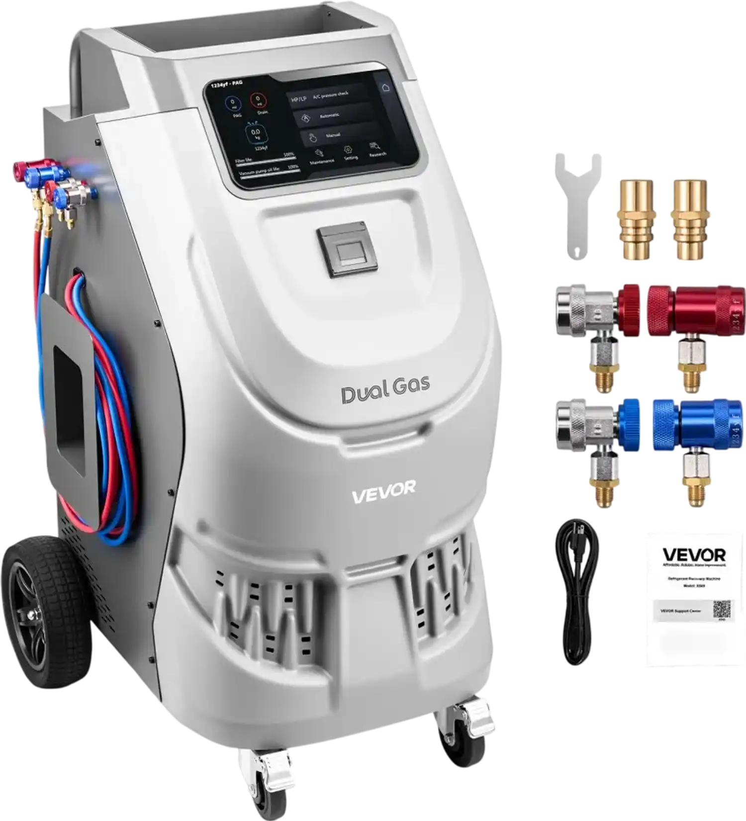 Vevor Refrigerant Recovery Machine Fully Automatic R134a & 1234yf Automotive A/C Service Station with 10