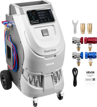 VEVOR Fully Automatic Refrigerant Recovery Machine for R134a & 1234fy, ≥98.5% Accuracy, 10-Inch Touch Screen, AC Recovery, Vacuum, and Recharging for Standard and High Voltage Automotive A/C Systems
