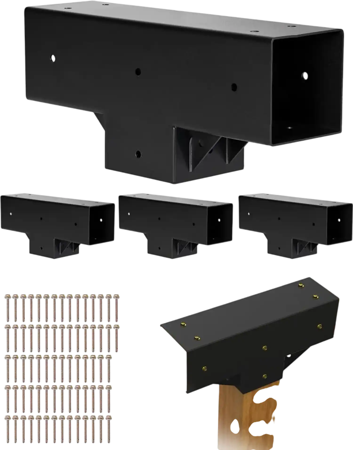 Vevor Pergola Brackets 4x4 3-Way T-Shaped Kit 4-Pc New