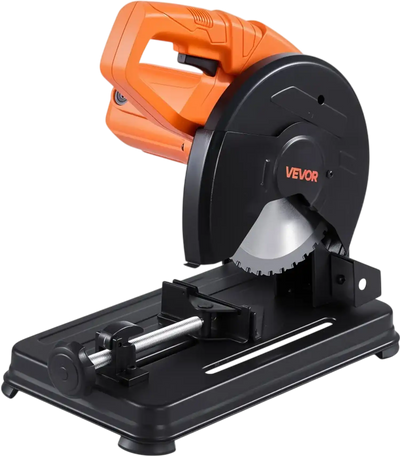 VEVOR Chop Saw, 7-1/4 in Stainless Steel Cold Cut Blade, 1200 W Motor, 4000 r/min Speed, 0-45° Adjustable Cutting Angle, Metal Cutting Chop Saw for Metal Square and Flat Tubes, I-Shaped Steels